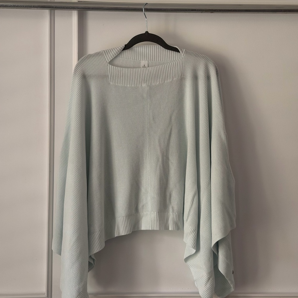 lululemon athletica Pale Mint Ribbed Knit Poncho Sweater
